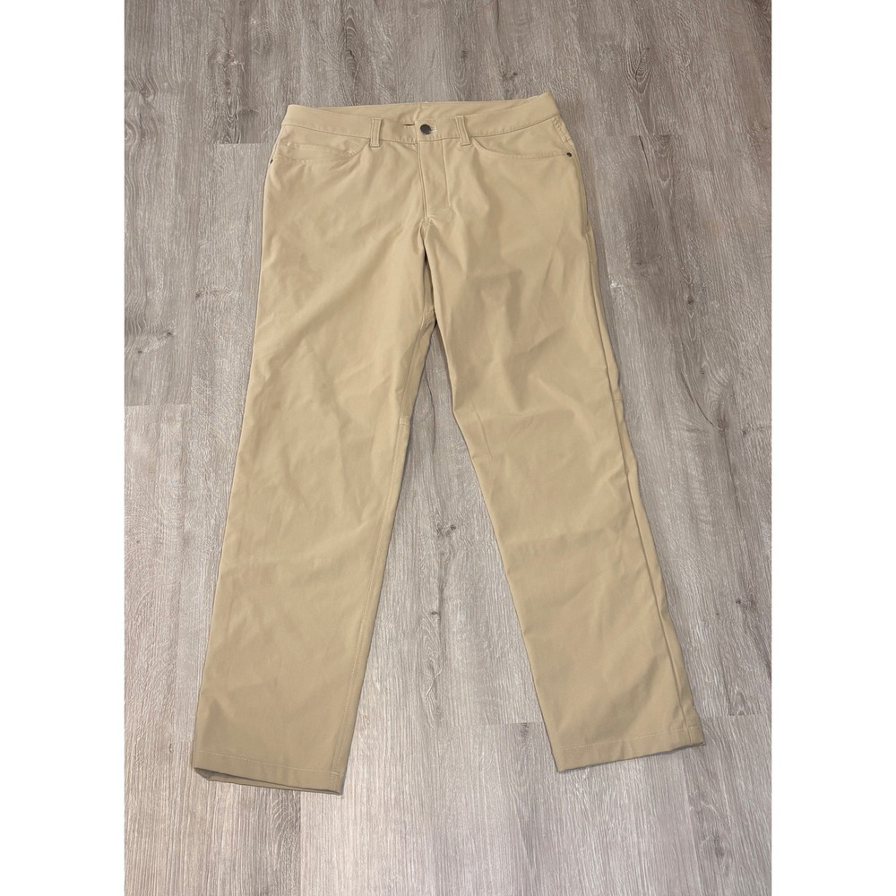 Lululemon Mens Commission Pant Slim Warpstreme Khaki Tan Size 32 LM5426S